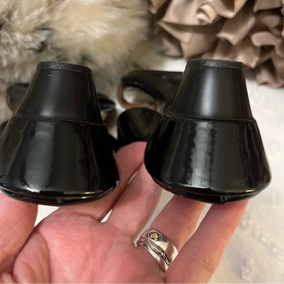 Sofft Wedge Black Spatenstich Leather Slide Slip On Open Toe Mule Sandals Sz 7N - Picture 9 of 10